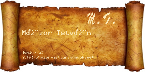 Mázor István névjegykártya